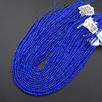 AAA Faceted Genuine Natural Blue Lapis Round Beads 3mm Gemstone 15.5" Strand