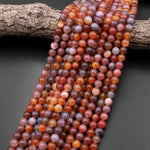 Rare Natural Swazi African Red Agate Round Beads 6mm 8mm 10mm 12mm from Mozambique 15.5" Strand