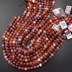 Rare Natural Swazi African Red Agate Round Beads 6mm 8mm 10mm 12mm from Mozambique 15.5" Strand