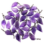 Natural Purple Amethyst Modern Geometric Abstract Leaf Pendant Gemstone