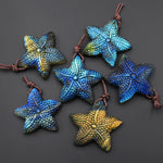 AAA Hand Carved Natural Starfish Pendant Side Drilled Gemstone Focal Bead