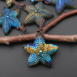 AAA Hand Carved Natural Starfish Pendant Side Drilled Gemstone Focal Bead