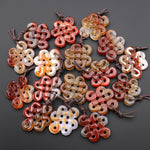 Hand Carved Natural Creamy Red Orange Carnelian Infinity Eternal Endless Knot Gemstone Pendant