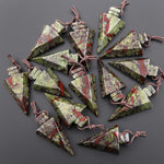 Natural Dragon Blood Jasper Arrowhead Pendant Side Drilled Focal Stone Bead