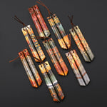 Natural Red Creek Jasper Linear Thin Spike Beveled Rectangle Earring Pair Matched Gemstone Beads