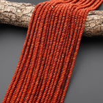 AAA Faceted Natural Red Jasper 4mm Thin Rondelle Beads Saucer 15.5" Strand