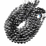 Faceted Natural Black Onyx Faceted Heart Beads 12mm Gemstone 15.5" Strand