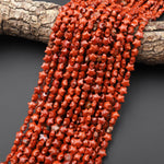 Natural Red Jasper Beads 8mm Carved Star Gemstone 15.5" Strand