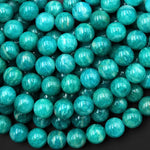 AAA Natural Russian Amazonite Smooth Round Beads 8mm 10mm Gemstone 15.5" Strand