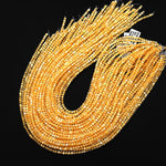 AAA Natural Golden Mother of Pearl 2mm 3mm Smooth Round Beads Iridescent Shell 15.5" Strand