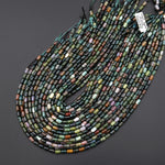 Natural Indian Agate 7x4mm Rice Barrel Tube Beads Aka Green Red Bloodstone 15" Strand