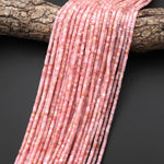 AAA Natural Peruvian Pink Opal 3mm Smooth Heishi Beads 15.5" Strand