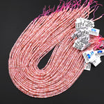 AAA Natural Peruvian Pink Opal 3mm Smooth Heishi Beads 15.5" Strand