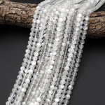 AAA+ Chatoyant Translucent Natural Silvery White Moonstone 4mm 6mm 8mm Round Beads 15.5" Strand