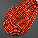 AAA Natural Red Jasper Faceted 6mm Cube Beads 15.5" Strand