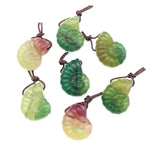 AAA Hand Carved Natural Candy Fluorite Bicolor Yellow Green Ammonite Pendant
