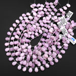 AAA Natural Kunzite Smooth Teardrop 10x14mm Beads Top Side Drilled Gemstone Good for Earrings 15.5" Strand