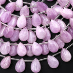 AAA Natural Kunzite Smooth Teardrop 10x14mm Beads Top Side Drilled Gemstone Good for Earrings 15.5" Strand