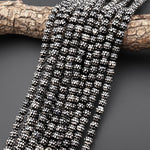 Tibetan Snake Skin Agate 8mm 10mm Black White Round Beads 15.5" Strand