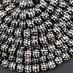 Tibetan Snake Skin Agate 8mm 10mm Black White Round Beads 15.5" Strand