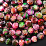Chatoyant Rainbow Galaxy Tiger's Eye 10mm Faceted Coin Beads 15.5" Strand
