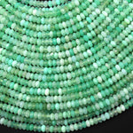 AAA Natural Australian Green Chrysoprase Faceted 4mm Thin Rondelle Beads 15.5" Strand