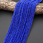 AAA Faceted Genuine Natural Blue Lapis Round Beads 3mm Gemstone 15.5" Strand