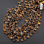 AAA Natural Tiger's Eye Teardrop 14x10mm Beads Top Side Drilled Gemstone Good for Earrings 15.5" Strand