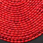 Genuine Red Bamboo Coral Barrel Beads 6mm 15.5" Strand