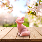 Hand-Carved Natural Pink Opal Fox Figurine Crystal Miniature