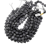 Natural Volcanic Black Lava Stone 16mm Star Beads 15.5" Strand