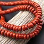 AAA Natural Red Jasper 8mm 10mm 12mm 14mm Smooth Rondelle Beads 15.5" Strand