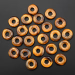 Natural Tiger's Eye Donut Pendant 18mm 20mm 24mm