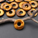 Natural Tiger's Eye Donut Pendant 18mm 20mm 24mm