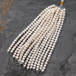Large Hole Pearls Beads Genuine White Freshwater Potato Pearl 8mm Big 2mm Hole 8" Strand