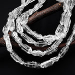 AAA Grade Super Clear Long Thin Natural Herkimer Diamond Quartz Beads 16" Strand