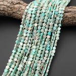 Natural Aqua Blue Green Amazonite Cherry Blossom Flower Beads 6mm Carved Gemstone 15.5" Strand