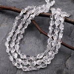 AAA Super Clear Raw Natural Herkimer Diamond Quartz Nugget Beads 16" Strand
