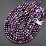 Genuine Natural Russian Charoite 10mm Smooth Round Beads 15.5" Strand