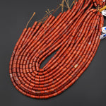 AAA Natural Red Jasper Smooth Tube 8x5mm Beads 15.5" Strand