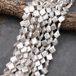 Natural White Marquise Diamond Diagonally Drilled Freshwater Pearl 16" Strand