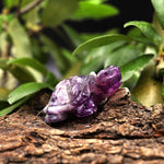 Hand-Carved Natural Fluorite Turtle Figurine Crystal Miniature