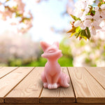 Hand-Carved Natural Pink Opal Fox Figurine Crystal Miniature