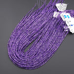 AAA Faceted Natural Purple Amethyst 2mm 3mm Rondelle Gemstone Beads 15.5" Strand