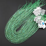 Rare Faceted Natural Green Apatite 3mm Rondelle Beads 15.5" Strand