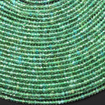 Rare Faceted Natural Green Apatite 3mm Rondelle Beads 15.5" Strand