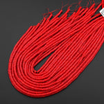 AAA Genuine Red Bamboo Coral Smooth Heishi Rondelle 4mm 15.5" Strand