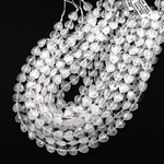 Icy Natural Rock Quartz Crystal Faceted Heart Beads 12mm Gemstone 15.5" Strand