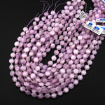 AAA Natural Kunzite Smooth 10mm Coin Beads Lilac Pink Purple Gemstone 15.5" Strand