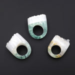 Hand Carved Natural Fluorite Druzy Ring